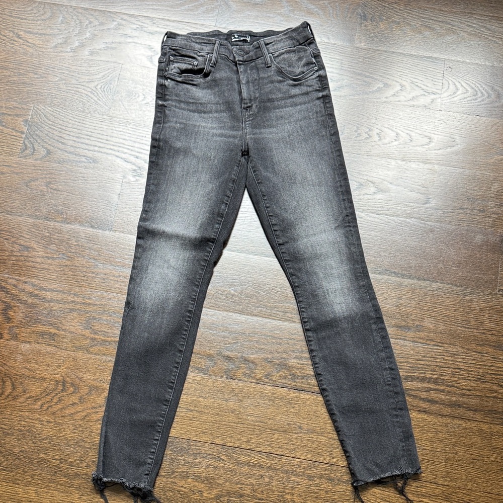 MOTHER Dark Gray Skinny Jeans